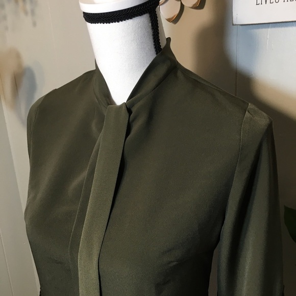 Bym Fashion hi neck embroidered sleeve blouse - Picture 3 of 6